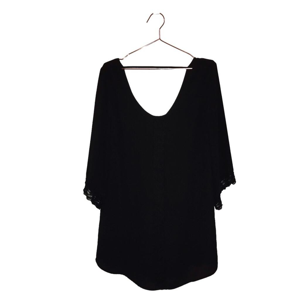 ASTR The Label black Mini Dress via neck with lace detail size medium